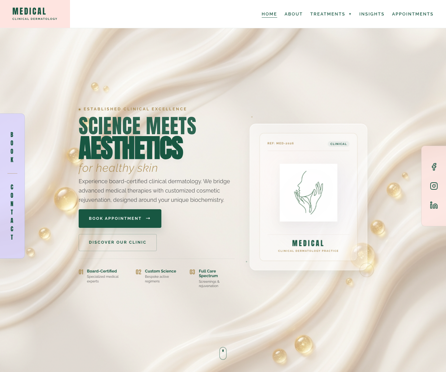 Medical Dermatology website template screenshot